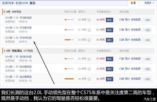 長(zhǎng)安汽車 長(zhǎng)安CS75 2014款 2.0L 手動(dòng)領(lǐng)先型