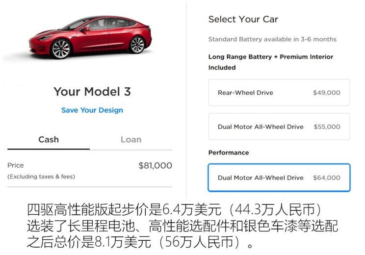 特斯拉 Model 3 2018款 四驅(qū)高性能版