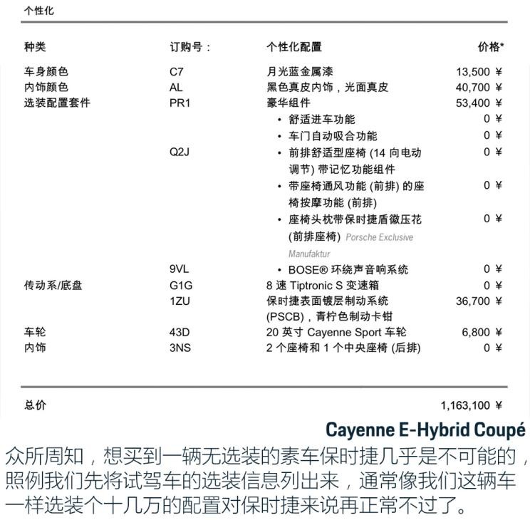 保時捷 Cayenne新能源 2020款 Cayenne E-Hybrid Coupé 2.0T